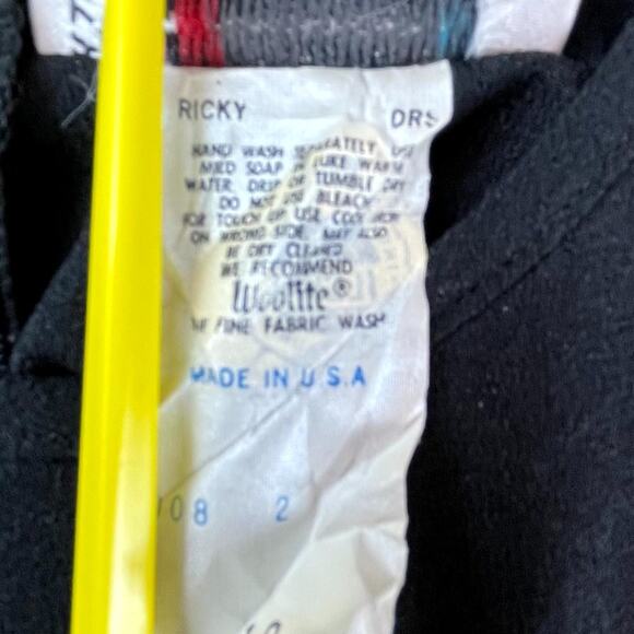 Vintage Moods by Krizia Shift Dress Womens 10 Black 80s Mod Minimalist Sleek - Picture 6 of 6